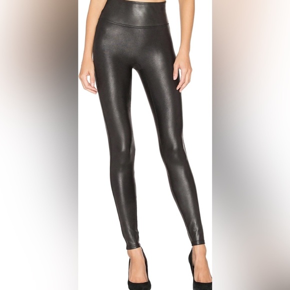 SPANX Women’s FAUX Leather Leggings HIGH WAISTED Pants Stretch sz XL - Picture 1 of 9